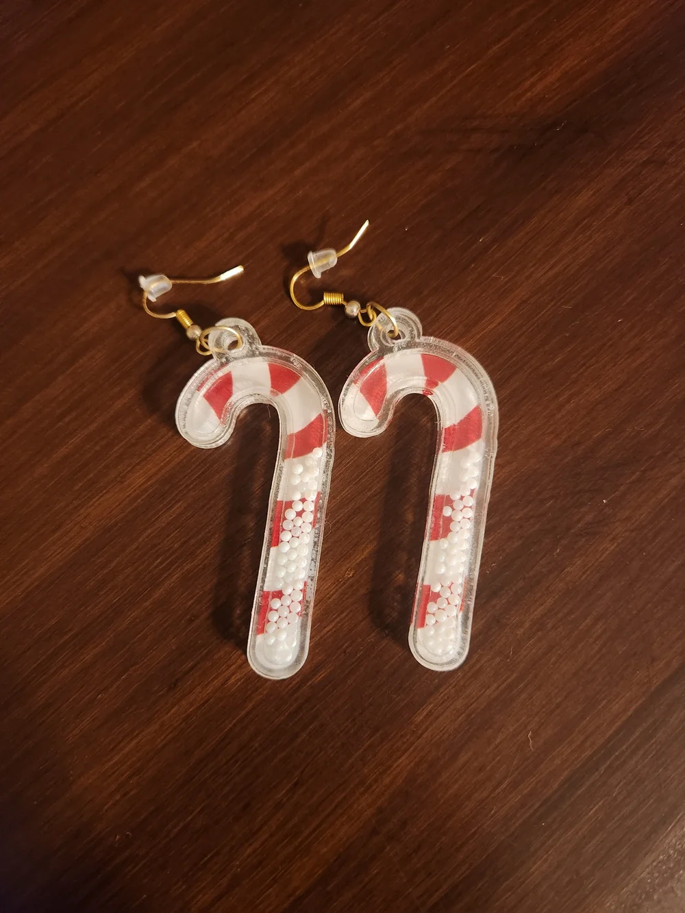 Candy Cane Earrings - Red & White Holiday Dangles